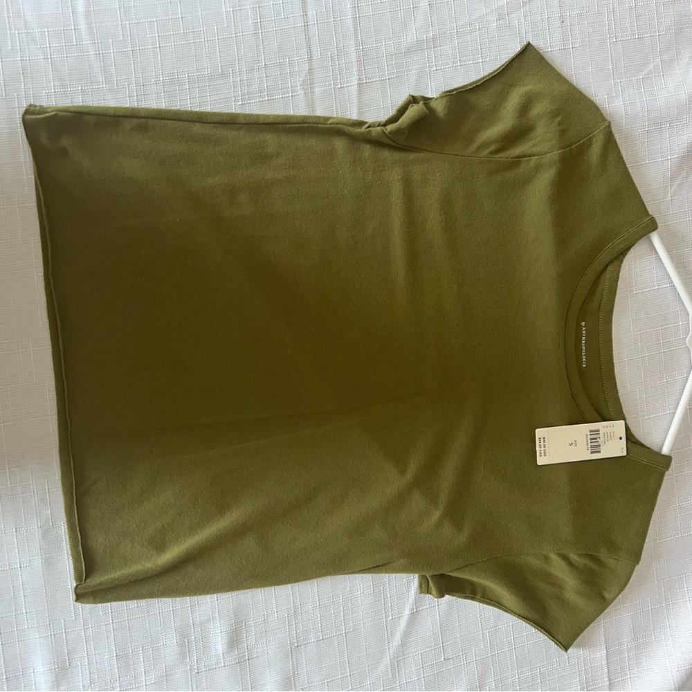 Anthropologie Olive Short Sleeve Tee